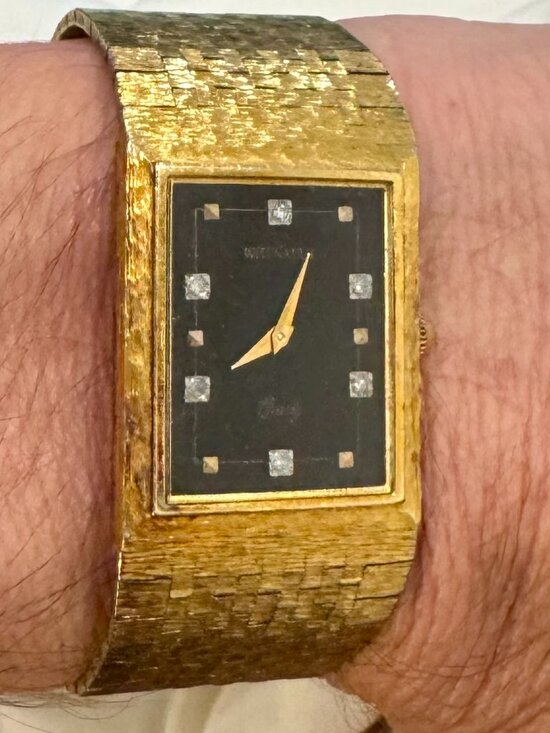 Wittnauer Other - Vintage Wittnauer Gold Plated Black Dial Watch | Retro 80s Luxury Style